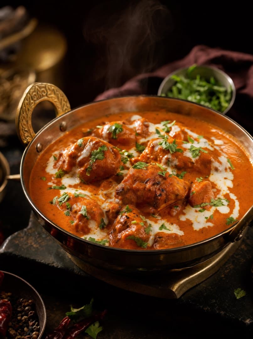 Butter chicken in a creamy tomato sauce